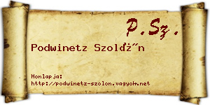 Podwinetz Szolón névjegykártya